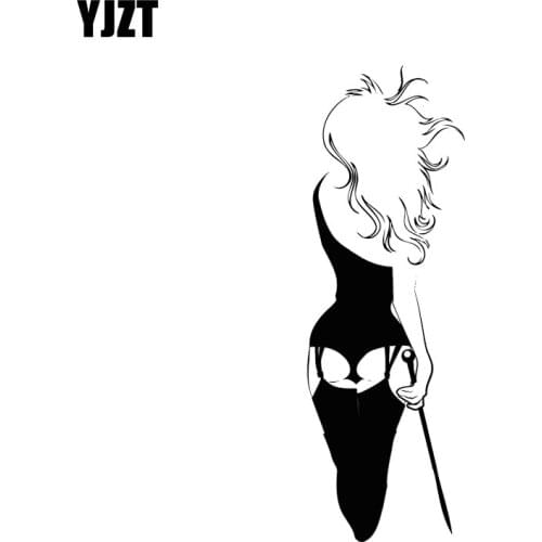 YJZT 5.1*15.4CM Sexy Figure SM Vinyl Decals Car Sticker Black/Silver Covering The Body Advanced Design C20-0277