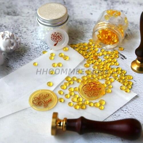 Rubber Particles Transparent Fire Paint Wax Particles Amber Gold Seal Wax Seal Envelope Clear Stamps Bullet Journal Decoration