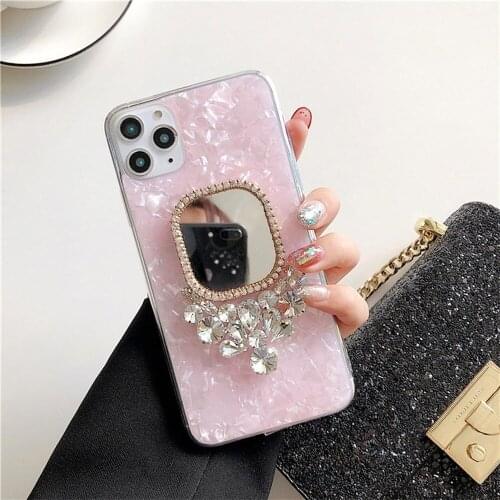 Pink Bling Diamond Girl Case for Samsung S8 Plus S8 Plus A70 Phone Case A50S Note10Pro S9p A20 Shell Pattern Mirror Back Cover