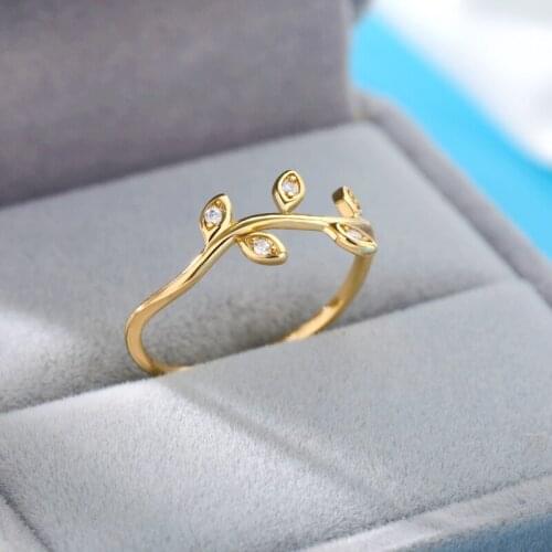 Handmade Leaves Rings for Women Cute Ring Stainless Steel Ring For Couple Birthday Party Jewelry Gifts Finger Accessories