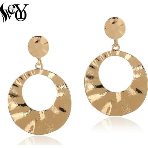 VEYO Zinc Alloy Hoop Clip Earrings for Women ZA Gold Earrings Gift Fashion Jewelry 2019 NEW