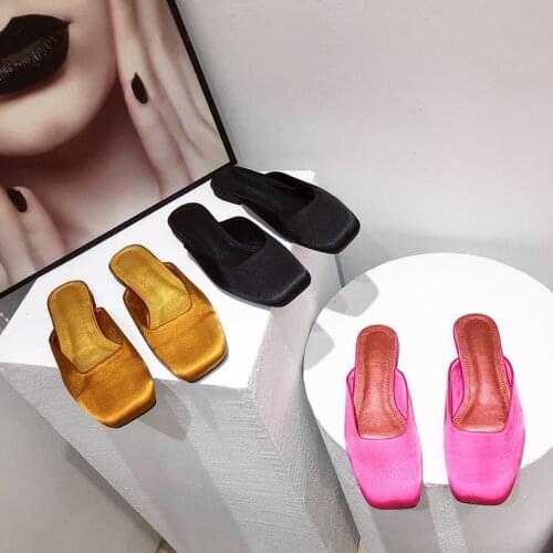 Women Slippers Elegant Slides Round Toe Sandals Slides Flats Shoes Mules Slip On Casual Outdoor Slippers Flip Flops Size 41