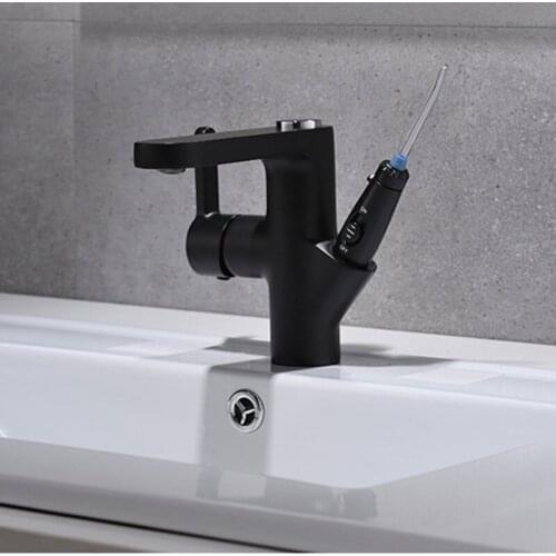 Bathroom Basin Faucet Teeth Cleaning Faucets Brass Sink faucet Single Hole Cold and Hot Water Tap Black Deck Mounted Mixer Taps
