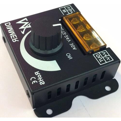 LED Dimmer DC 12V 24V 30A 360W Adjustable Brightness Lamp Bulb Strip Driver Single Color Light Power Supply Controller 5050 3528