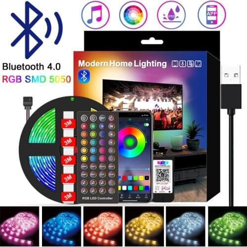 RGB LED Strip 1m 2m 3m 4m 5m USB Power For PC SMD 5050 Waterproof Bluetooth Controller TV Backlight Tape Flexible Diode Ribbon