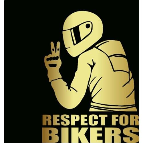 WaveHands 14x19cm Respect for Bikers 3D Car Sticker Vinyl Carbon Fiber JDM Sticker on Auto Decal Motorcycle Funny Car Styling