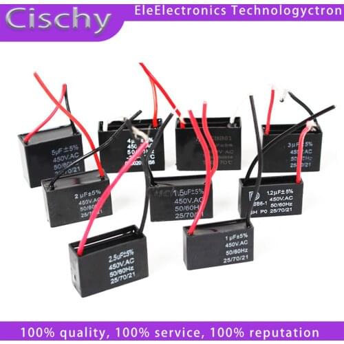 1pcs CBB61 start capacitance AC Fan Capacitor 450V 1UF 1.2UF 1.5UF 2UF 2.5UF 3UF 3.5UF 4UF 4.5UF 5UF 6UF 7UF 8UF 10UF 12UF