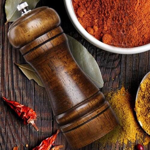 1pc Wooden Salt & Pepper Grinders Salt And Pepper & Spice Grinders Mills Manual Pepper Mill Creative Kitchen Tools For 3 Sizes B