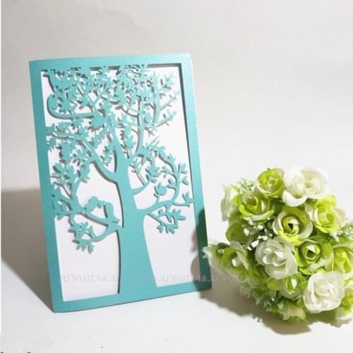 10Pcs 12* 18cm Laser Cutting Wedding Invitation Card Delicate Carved Pattern Decoration With Single-layer Blank Inside Pages 6Z