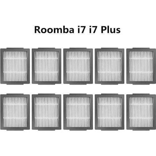 10PCS Washable Accessories black Hepa Filter For irobot Roomba i7 i7 Plus + i7P E5 E6 Roombai7 Robot Vacuum Cleaner Parts Kits