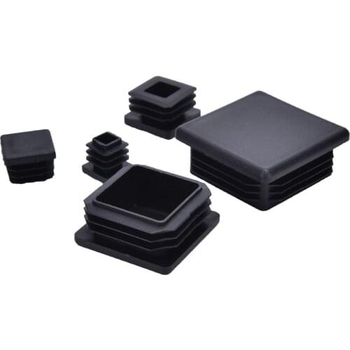 10Pcs Chair Leg Plastic Blanking End Cap Square Tube Insert Black 15mm 20mm 25mm 30mm 40mm 50mm