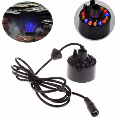 12 LED light Ultrasonic Mist Maker Fogger Water Fountain Pond Indoor Outdoor Aquarium Fish Tank Supplies New C42