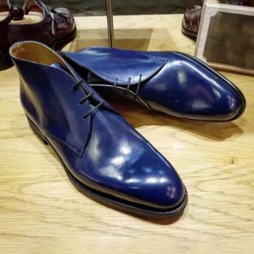 2021 Fashion Retro Round Head PU Leather Mens Business Boots Lace Up Square Heel Flat Bottom High Quality Mens Boots ZQ0457