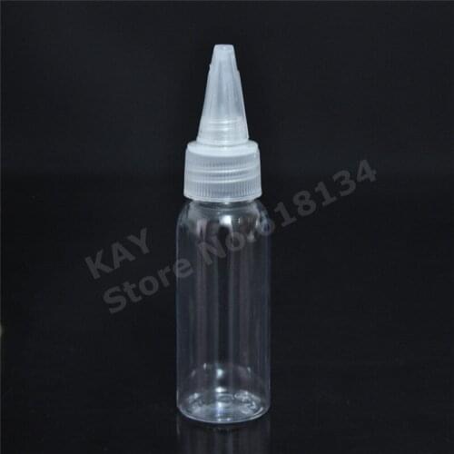 2500pcs Clear PET bottles, 30ml plastic liquid pen bottle with long thin top and screw plastic lid