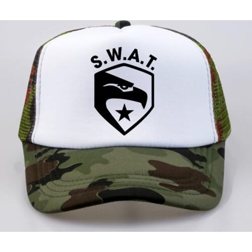 SWAT Baseball Caps summer Men Women Fashion cap Letters Cool Baseball Mesh Net Trucker Cap Dad Hat