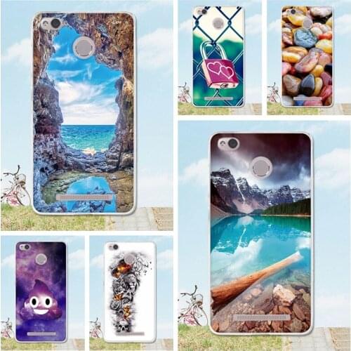 For Xiaomi Redmi 3 3S Case Cartoon Soft Silicone Back Cover For Xiaomi Redmi 3 S Case 3D Printed Patterns Phone Bags mi3 mi 3 3s