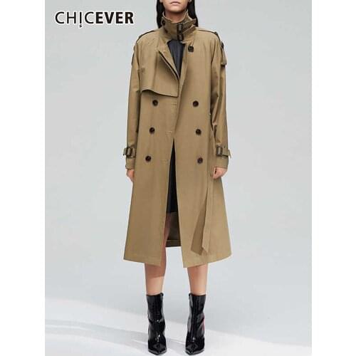 Женские длинные тренчи CHICEVER China At AliExpress