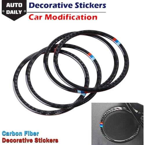 Car Audio Speaker Trim Carbon Fiber Stickers Decorative Stickers Fit For BMW 3 Series F30 2013-2015,GT F34 2013-2017