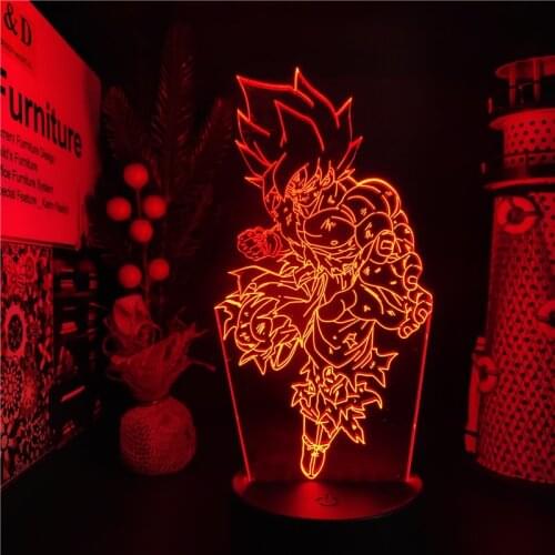 Dragon Ball Z 3D Night Light Son Goku Anime Figure LED Lamp Super Saiyan 2 Manga Lampara DBZ Creative Lighting Lights Luminaria