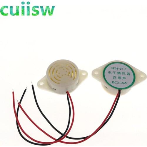 10pcs/lot SFM-27 95DB Alarm High-decibel 3-24V 12V Electronic Buzzer Beep Alarm Intermittent Continuous Beep for Arduino