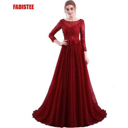 FADISTEE New arrival evening party Dresses long gown Vestido de Festa see through appliques sexy backless dress