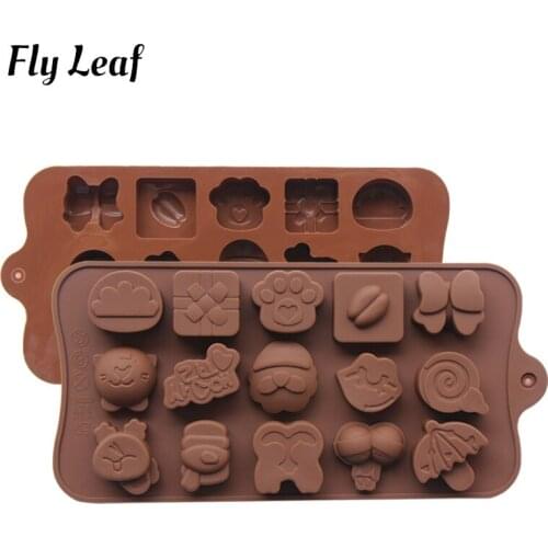FlyLeaf DIY Chocolate Silicone Molds 3D Various Shapes Candy Fondant Pudding Mould Cookie Cake Decoration Mold Baking Accessorie