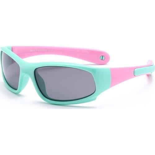 MAXJULI Unbreakable Kids Polarized Sunglasses Boy Girls Sun Glasses Children Safety Silicone Eyewear Candy Color Frame 7008