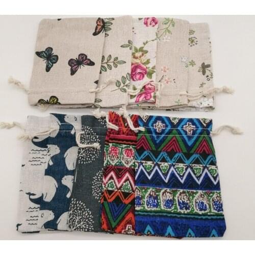 15pcs Gift Cotton Bag Jute Drawstring Pouch Burlap Bags Small Cotton Drawstring Bag Cotton Linen Candy Gift Bags Wedding Jewelry