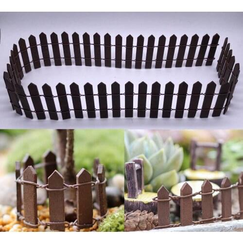10PCS Miniature Small Wood DIY Fence for Garden Courtyard Indoor Micro Dollhouse Gates Decor Ornament 90*5cm