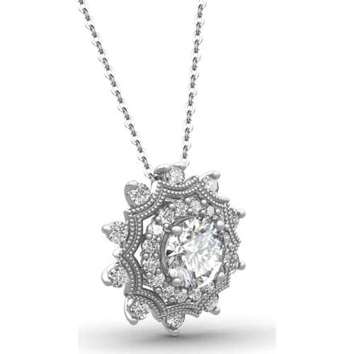 Moissanite Pendant Necklace with Chain 1ct D Color VVS1 Womens Necklace Jewelry Sun Pendants Silver 925 Fine Jewelry Woman Gifts