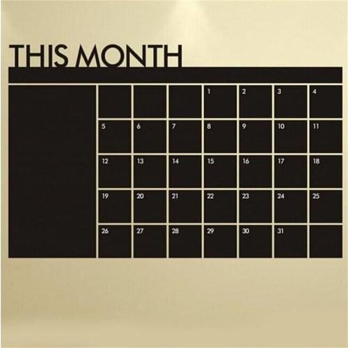 Monthly chalkboard Chalk Board Blackboard Removable Wall Sticker Month Plan Calendar Memo DIY 60cm x 92cm