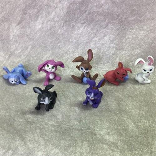 Wholesale cartoon 3-4cm mini animal multicolour Various shapes rabbit model action figure Collectible dolls girl gift