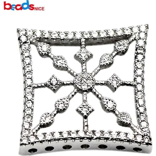 Beadsnice Multi Strand Necklace Clasp 925 Sterling Silver Jewelry Findings Square Handmade Gift Accessories ID 37544