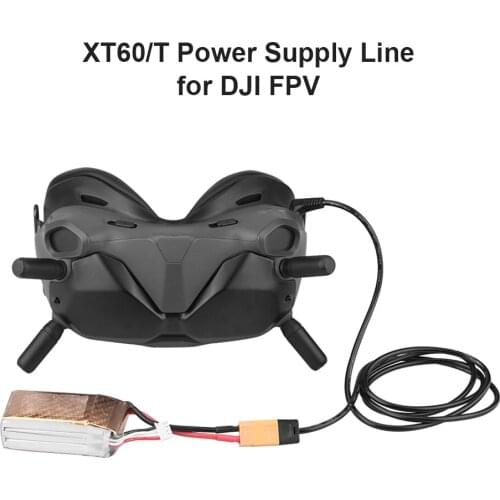 Power Cable Adaptor XT60 Male Bullet Connector to DC Right Angled Male Cord for DJI FPV Goggles to XT60 Battery 4ft Accessories