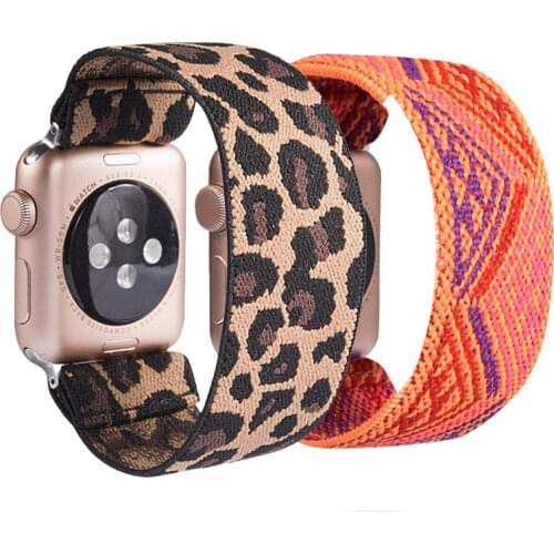 Watch Band for Apple 6 5 4 3 Band Elastic Nylon Loop Band for Apple Watch 6SE Strap 42/44mm 38/40mm for Iwatch 5/4/3 2 Man Women