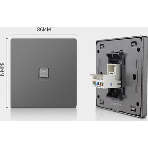 1pc CAT5E / CAT6 Wall Socket Internet Outlet With TV Outlet Wall Data Double Computer Plastic Panel RJ45 Internet Computer Jack