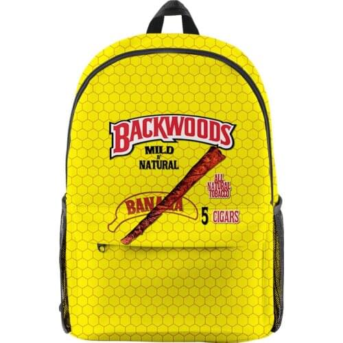 2020 New Backpack Backwoods 3d Printed Bag BACKWOODS Cigar 3D Digital Printing Student Backpack School Student Casual Laptop Bag