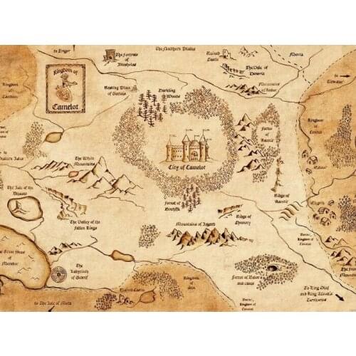 Camelot Map King Arthur Art Film Print Silk Poster Home Wall Decor 24x36inch