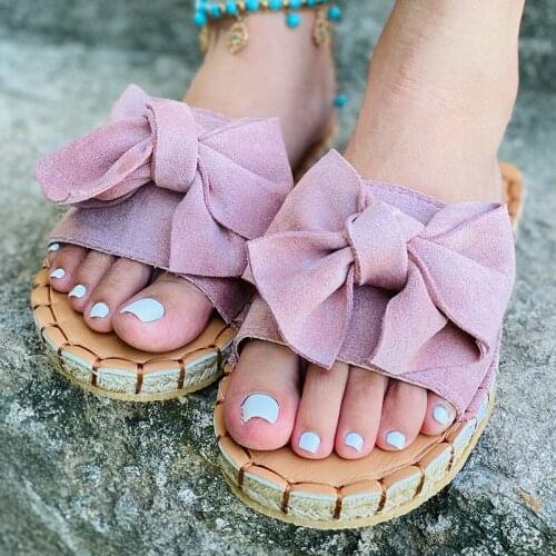 Women Slippers Summer Sandals Bowknot Casual Beach Shoes Ladies Fashion Shoe Female Flats Flip Flops New Slides Footwear2021