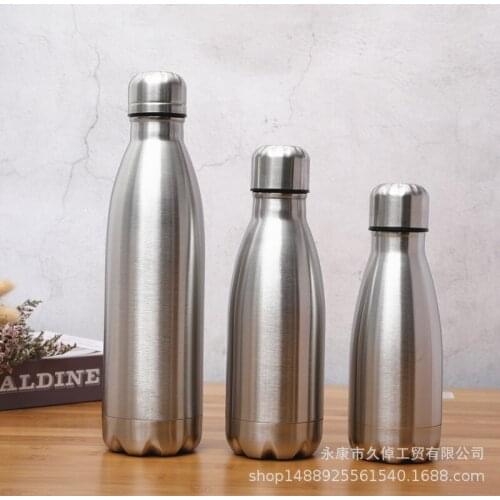Stainless Cola Motion Sport Water Bottle Rugged Water Cup Monolayer No Heat Preservation Metal Color Cola Drink Bottle Drinkware