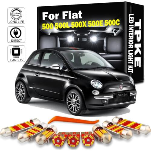 TPKE For Fiat 500 500L 500X 500E 500C 2007-2017 2018 Auto LED Interior Map Dome Trunk Light Kit Canbus Car Lighting Accessories