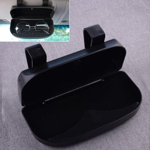 Universal Car Front Black ABS Sun Visor Clip Mount Eye Glasses Case Holder Storage