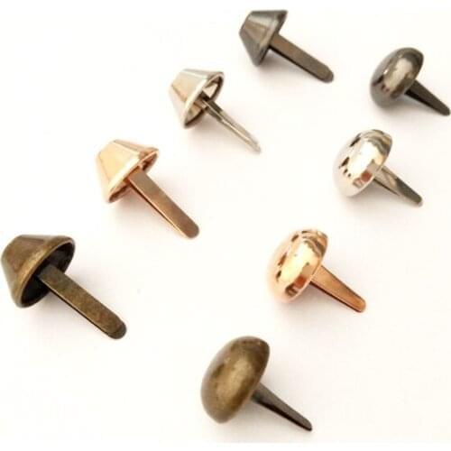 100Pcs Alloy Rivets Mushroom Shaped Bucket Shaped Rivet Screw Sharp Head Nail DIY Leather Craft Bag Belt Clothing Accessories