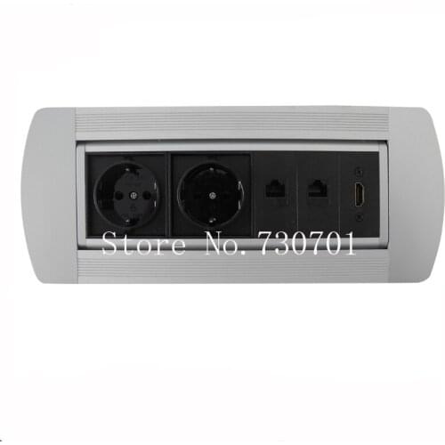2*European power and 1*HDMI and 2*data Manual desktop socket provide a collaborative environment with integrated power