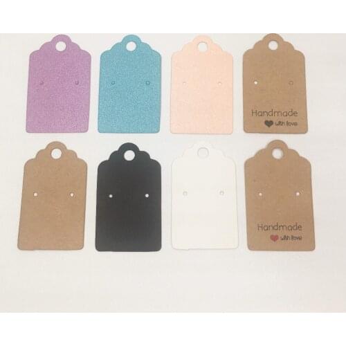 300pcs/lot 5*3cm Colorful earring cards Hanging Jewelry display cards With Earring Fixed Hole Hang Hole Packing Cards