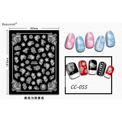3D Black Nails Art Manicure Back Glue Decal Decorations Nail Sticker For Nails Tips Beauty