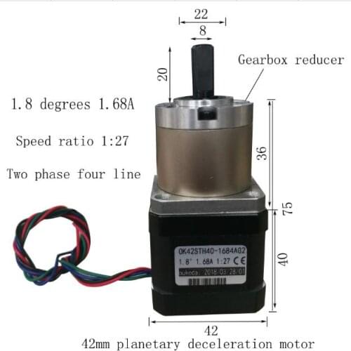 42 planetary speed reduction motor speed ratio 277:1 two-phase four-wire 42 gear box speed reduction motor