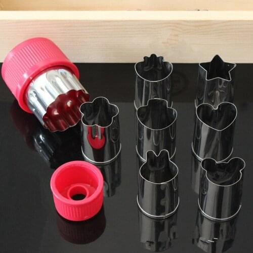 8pcs/lot Stainless Steel Cutter Mold Flower Rice Vegetable Fruit Slicer Cake Cookies Cutting Shape Cake Baking Tools DIY LB 356
