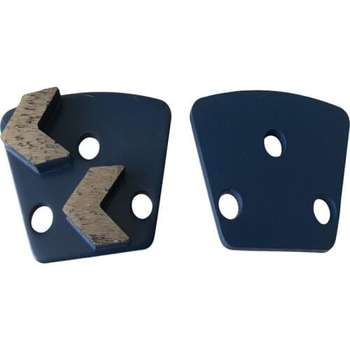 Bare Hole Teapezoid Concrete Grinding Shoes Medium Hard Bond Floor Pads For Terrazzo Preparation 9PCS Free Shipping