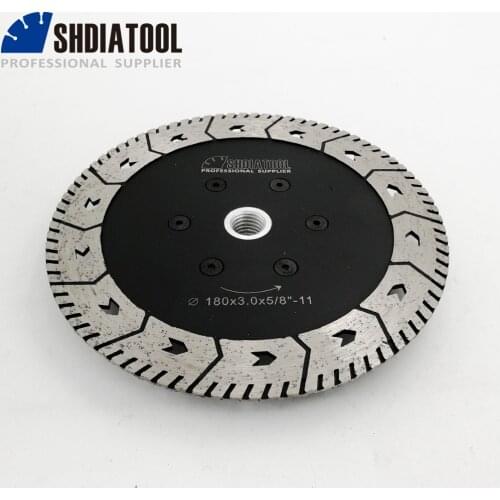 SHDIATOOL 2pcs Dia 7"/180mm 5/8-11 Diamond Cutting Grindng Disc Dual Saw Blade For Cut Grind Sharpen Granite Marble Concrete